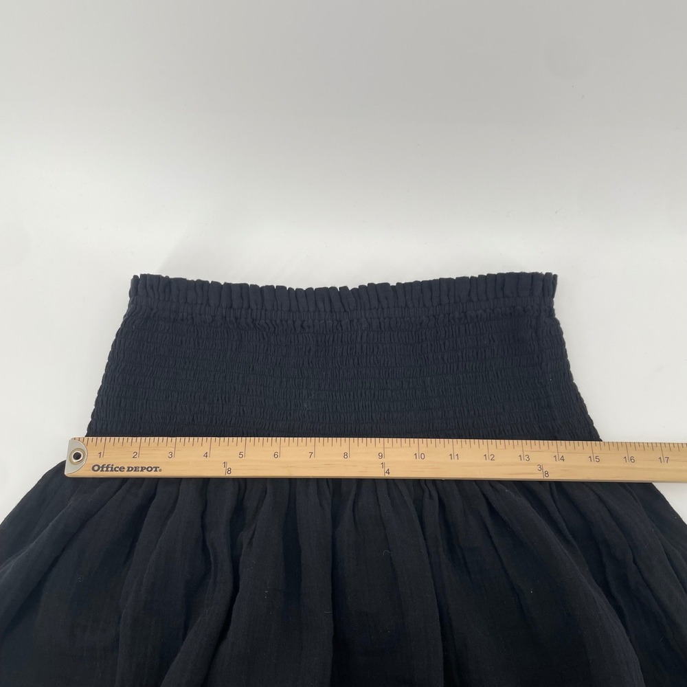Gap Midi Skirt Womens Small Black Smocked Waist Cotton Gauze Boho Casual NWT - Picture 5 of 11
